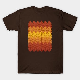 Autumn Fall Leaves Pattern | Brown T-Shirt